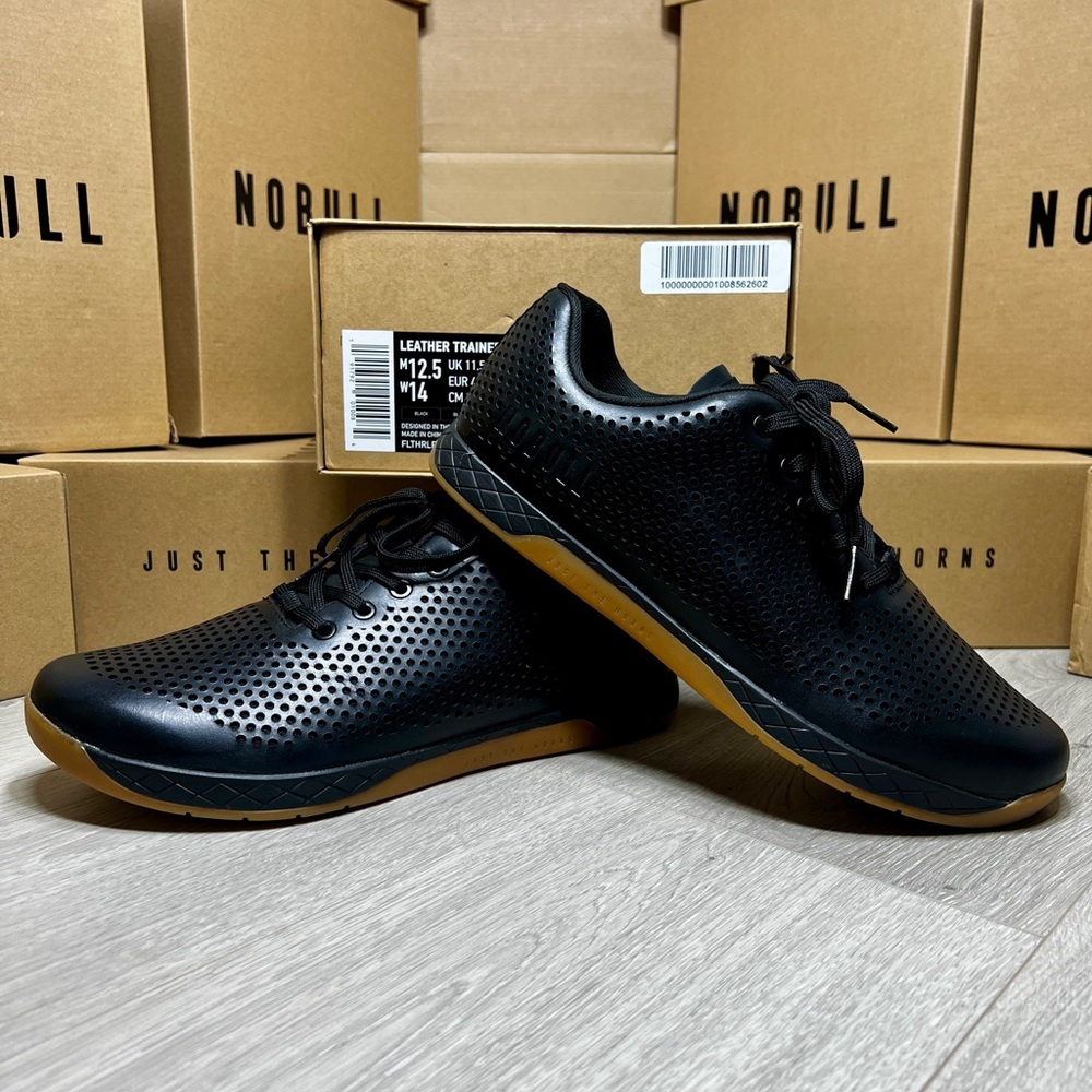 NOBULL Men's 12.5  Black Leather Training Shoes